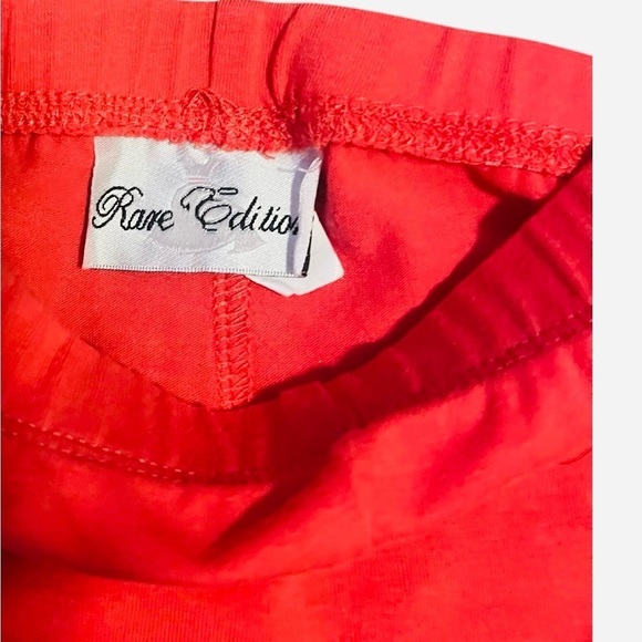 Rare Additions  Girls' 12 Months orange Ruffle Leggings with Rainbow Trim - Picture 5 of 5